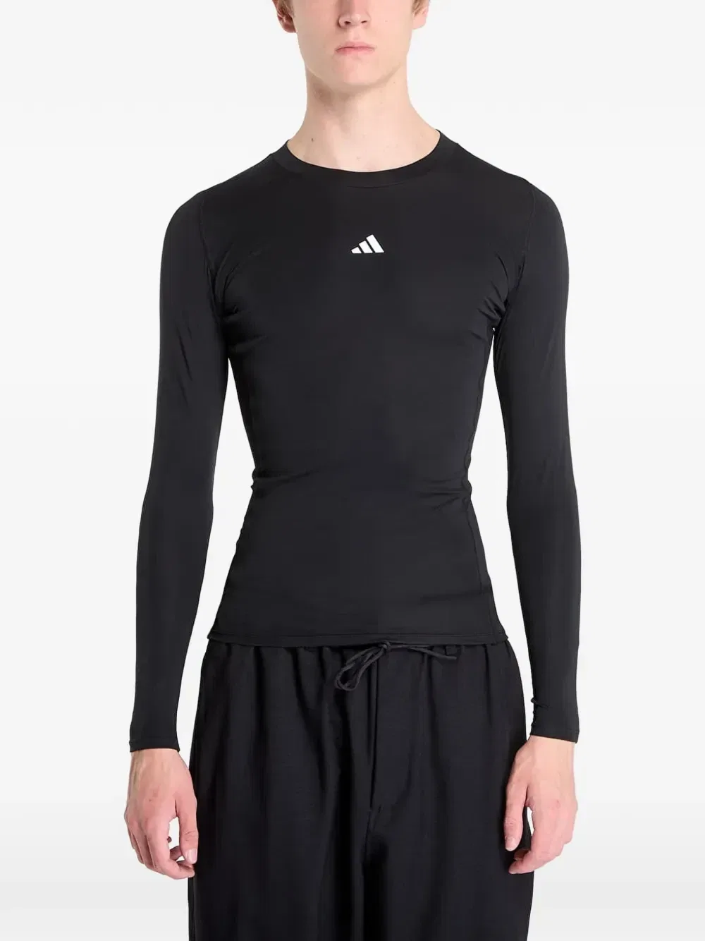 Компрессионный топ с длинными рукавами Adidas, черный