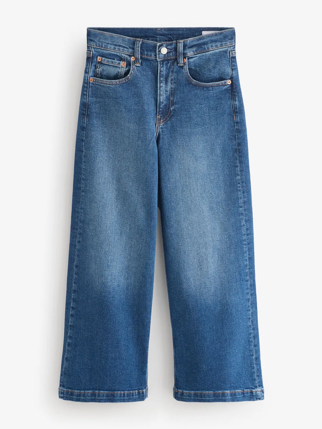 Джинсы с высокой посадкой Stride Wide-Leg Gap, синие