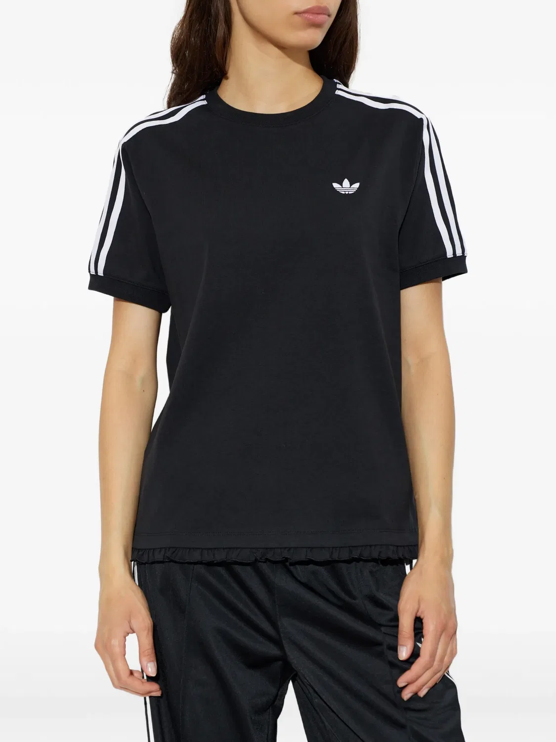 Футболка с оборками Adidas, черный — фото 3
