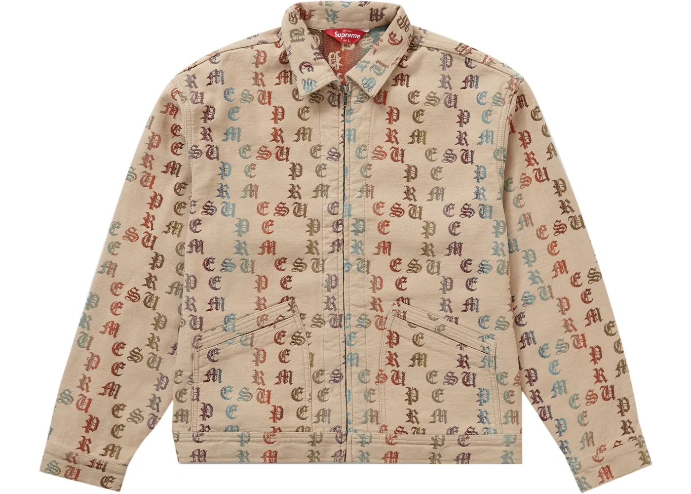 Мужская джинсовая куртка с градиентным жаккардовым узором Supreme, Tan