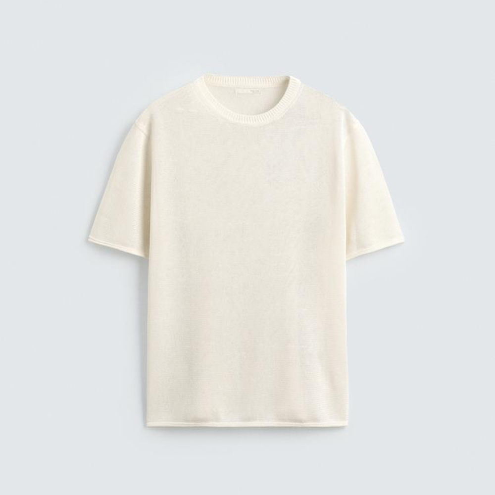 

Футболка Zara Viscose Blend Knit, белый