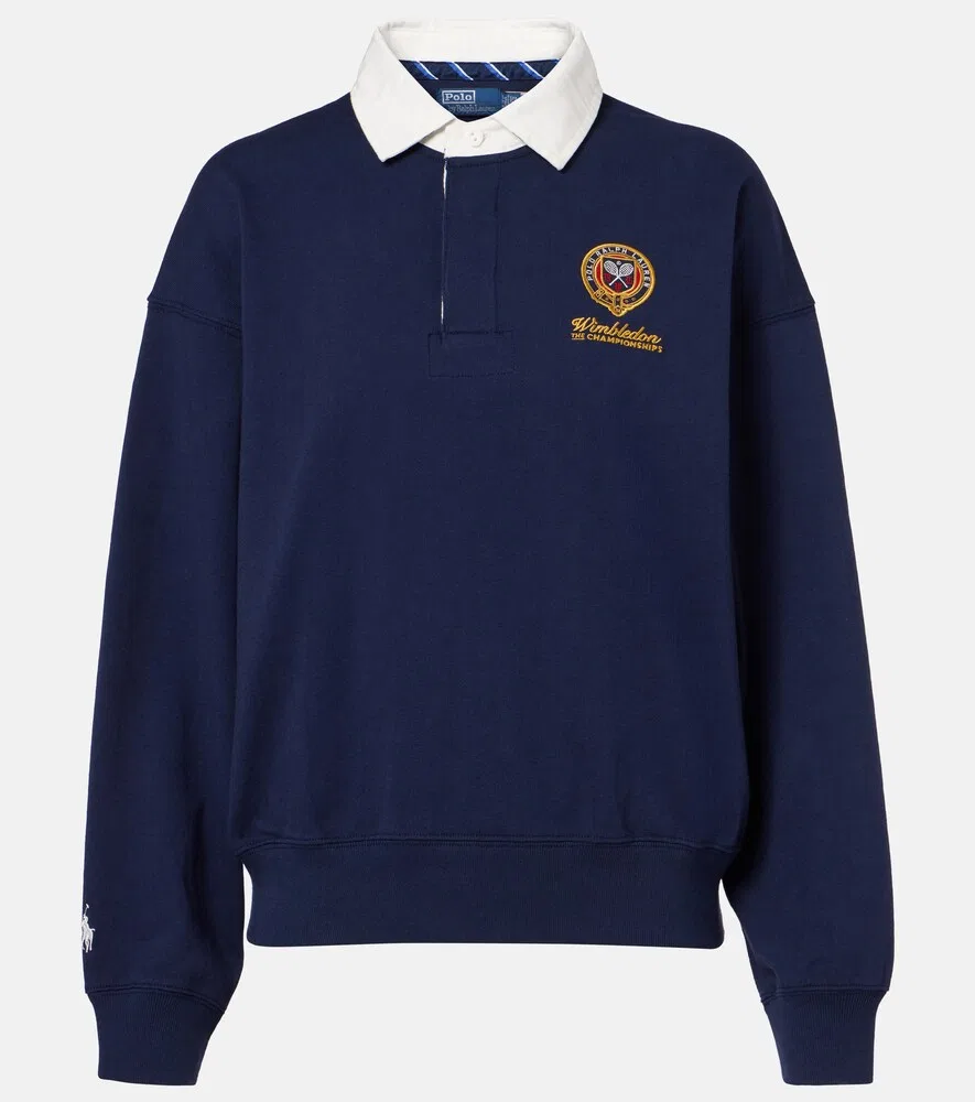 Хлопковая толстовка Wimbledon Polo Ralph Lauren, синий