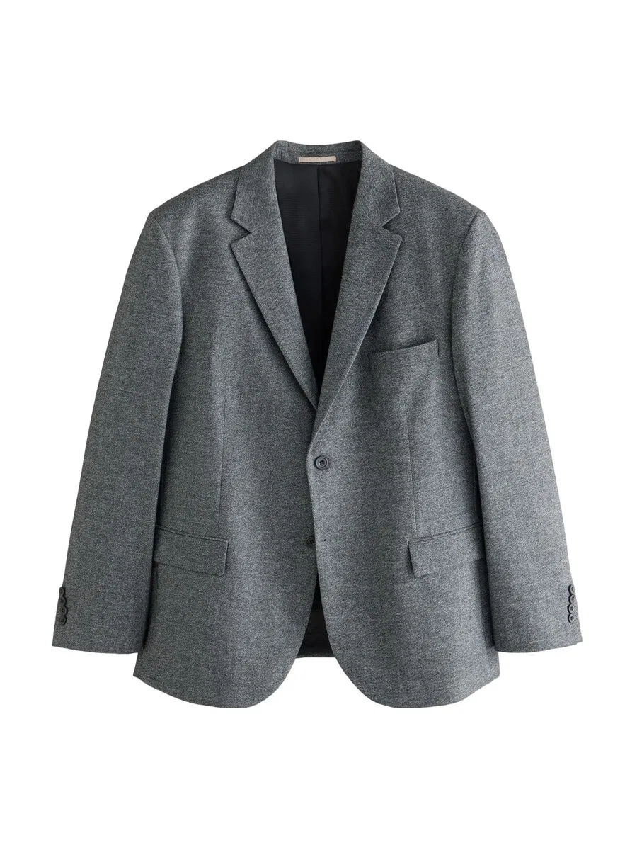 Деловой пиджак Next Slim fit 'Motionflex' в серо-пятнистом цвете