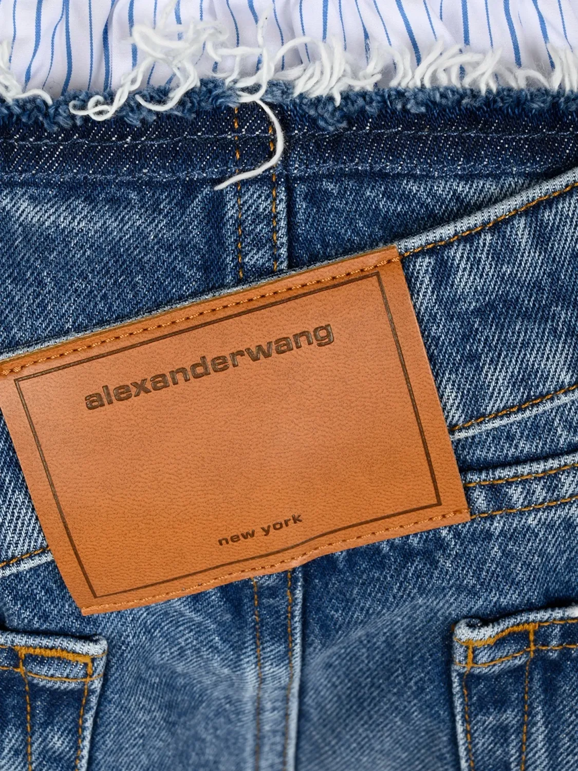 Джинсы с откидным верхом, синие Alexander Wang, синий — фото 2