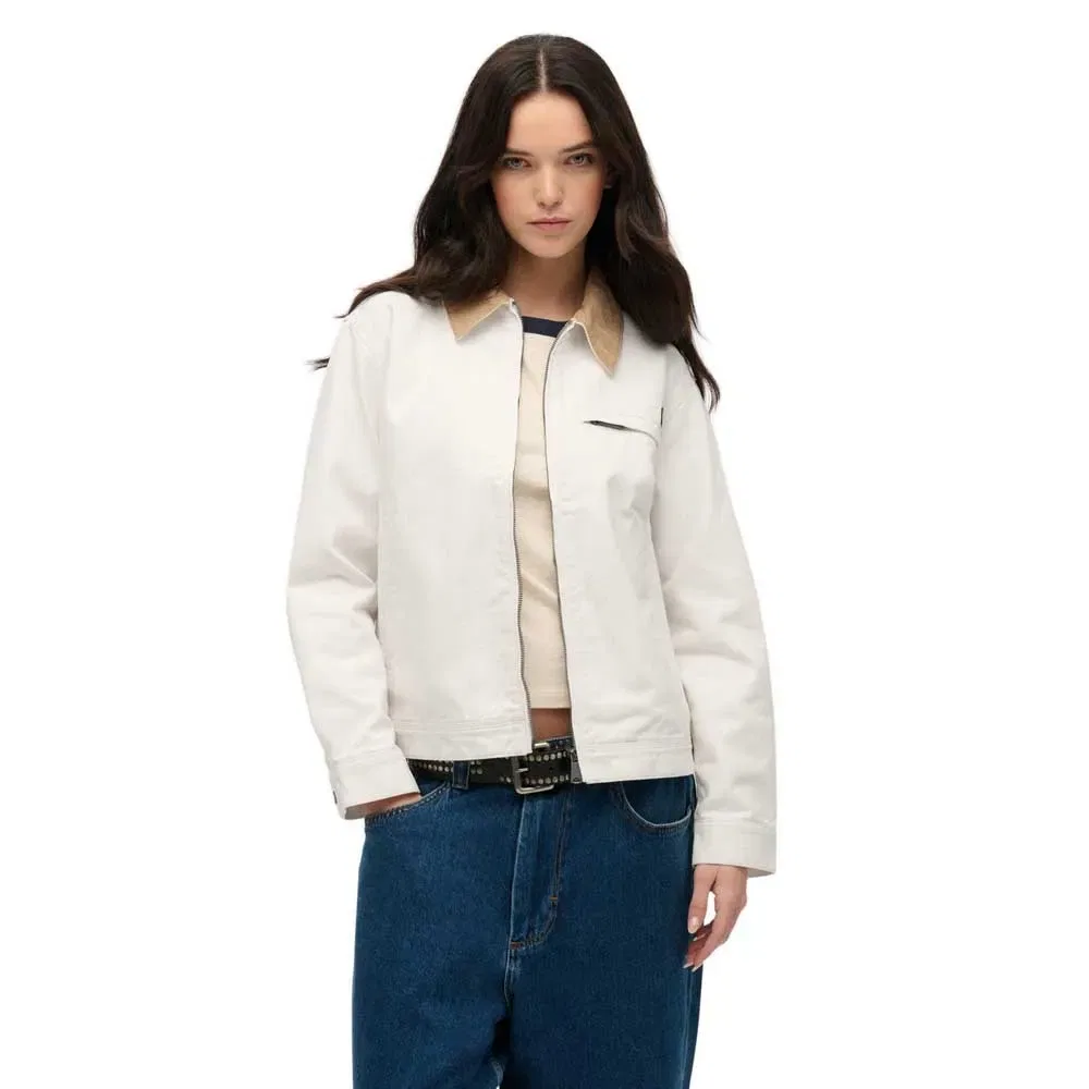Куртка Ranch с вельветовым воротником Superdry, белый