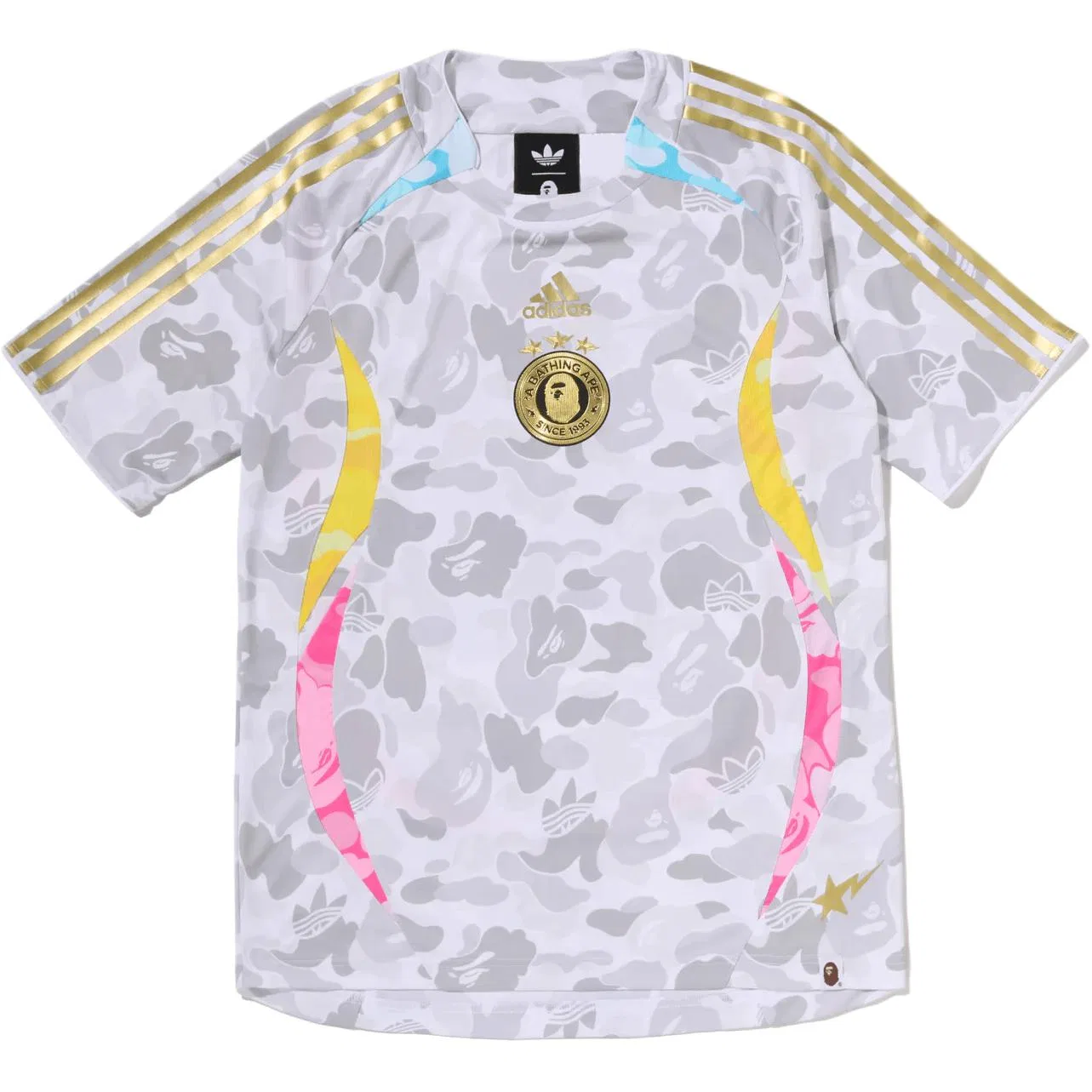 Детская футболка с коротким рукавом X Adidas Originals Soccer Jerseys A BATHING APE, White
