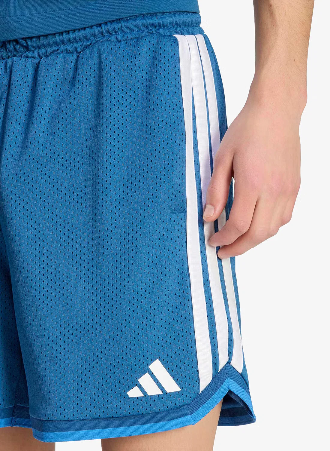 Шорты спортивные сетчатые Adidas, синий — фото 4