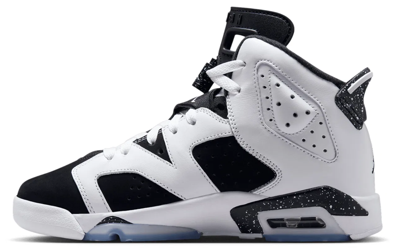 Детские баскетбольные кроссовки с высокой посадкой Jordan Retro 6, Jordan, Black/White/Black — фото 2