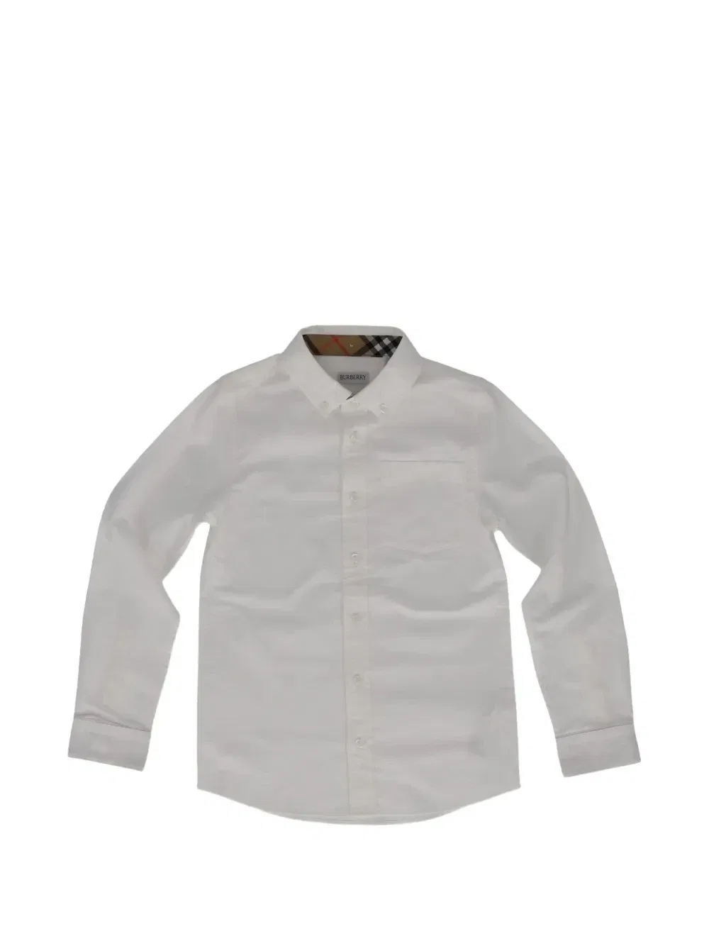 Рубашка на пуговицах с нагрудным карманом Burberry Kids, белый