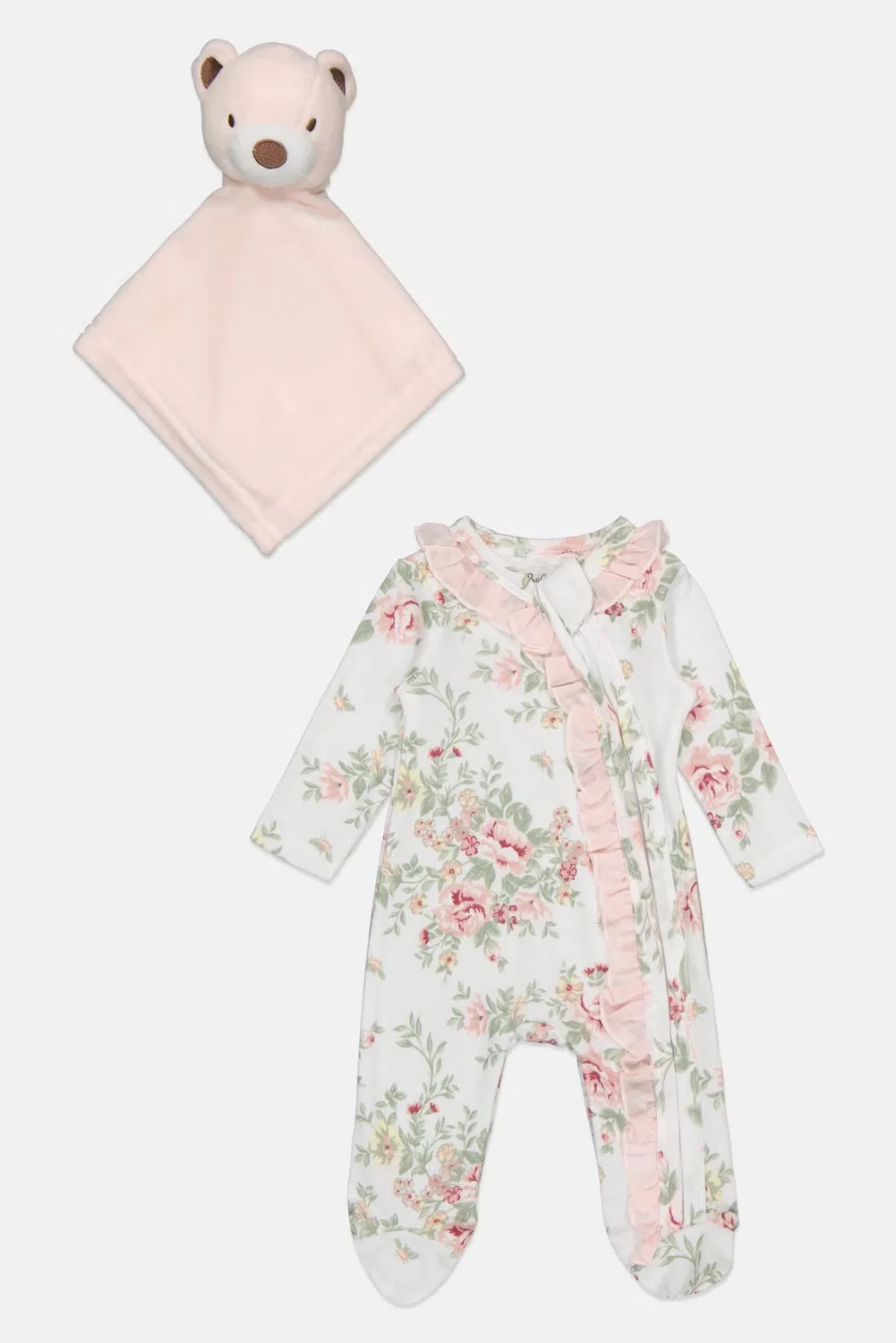 Боди-комбинезон с принтом комплект из 2 предметов с игрушкой Baby Essentials, цветочный — фото 3