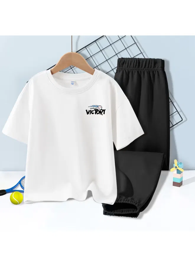 Комплект футболка с коротким рукавом и брюки, модель Boys' Summer Outfit, Jeanswest, белый — фото 2