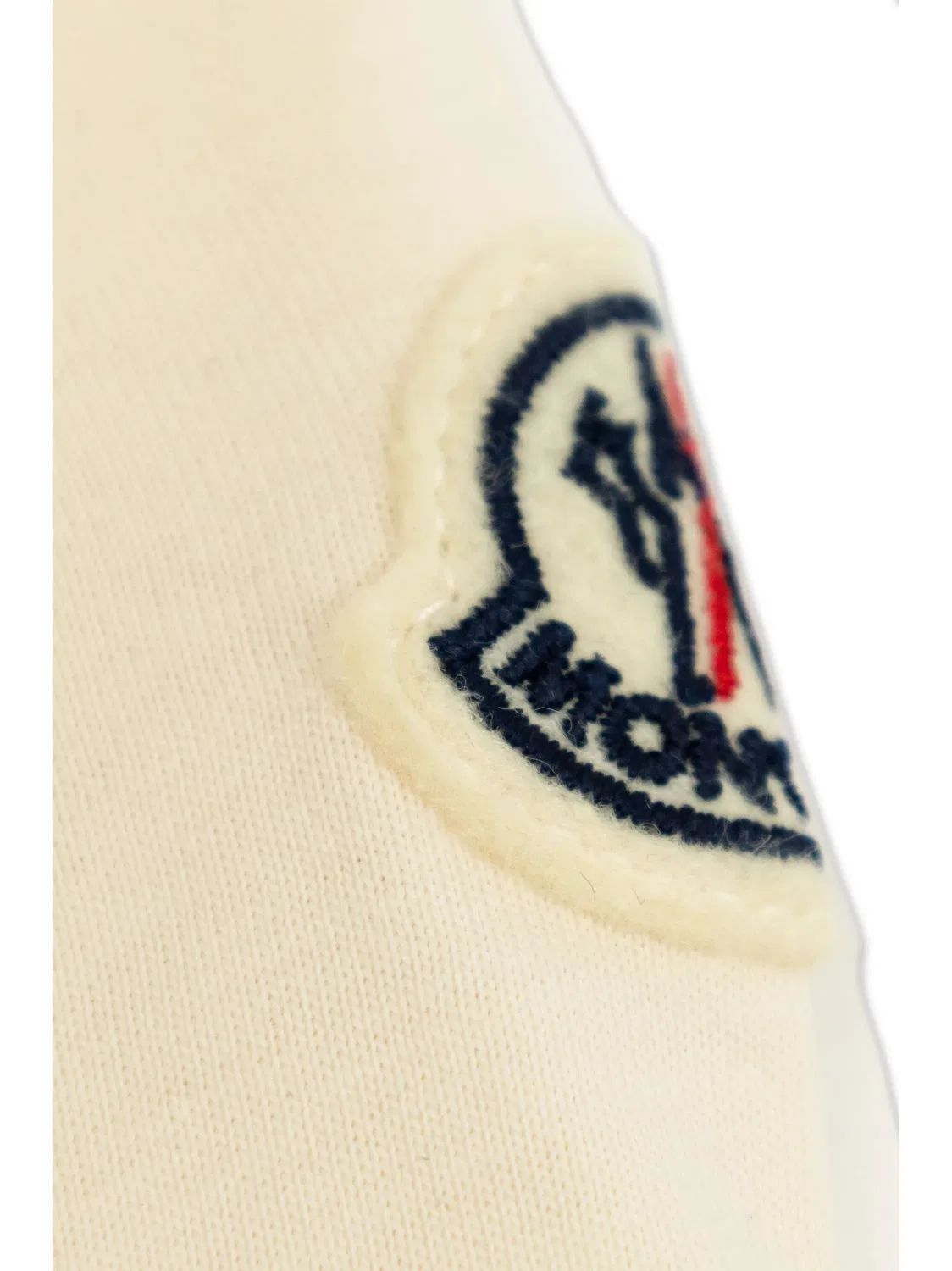 Футболка с логотипом и кристаллами Moncler, светло-бежевый — фото 2