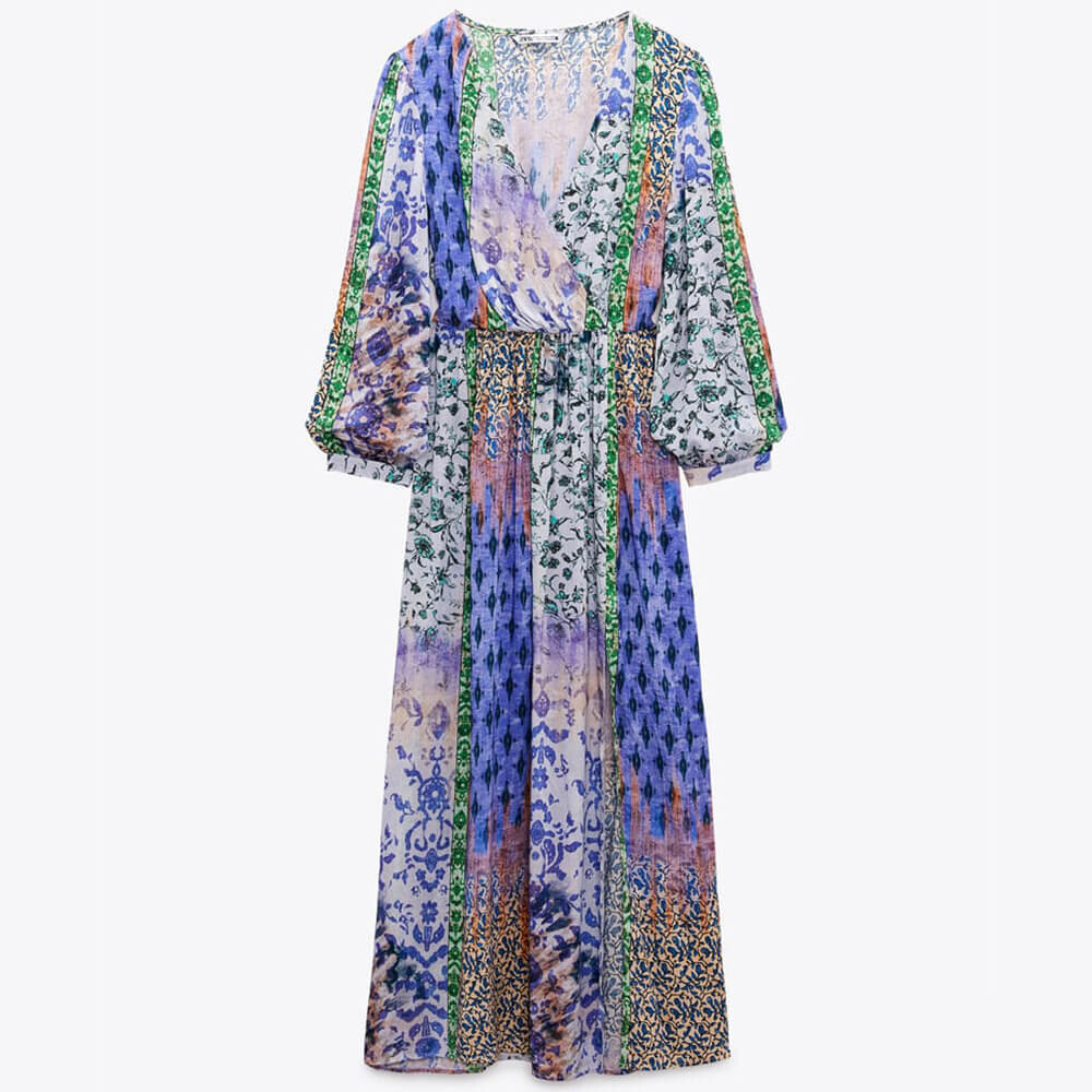 

Платье Zara Patchwork Print, мультиколор