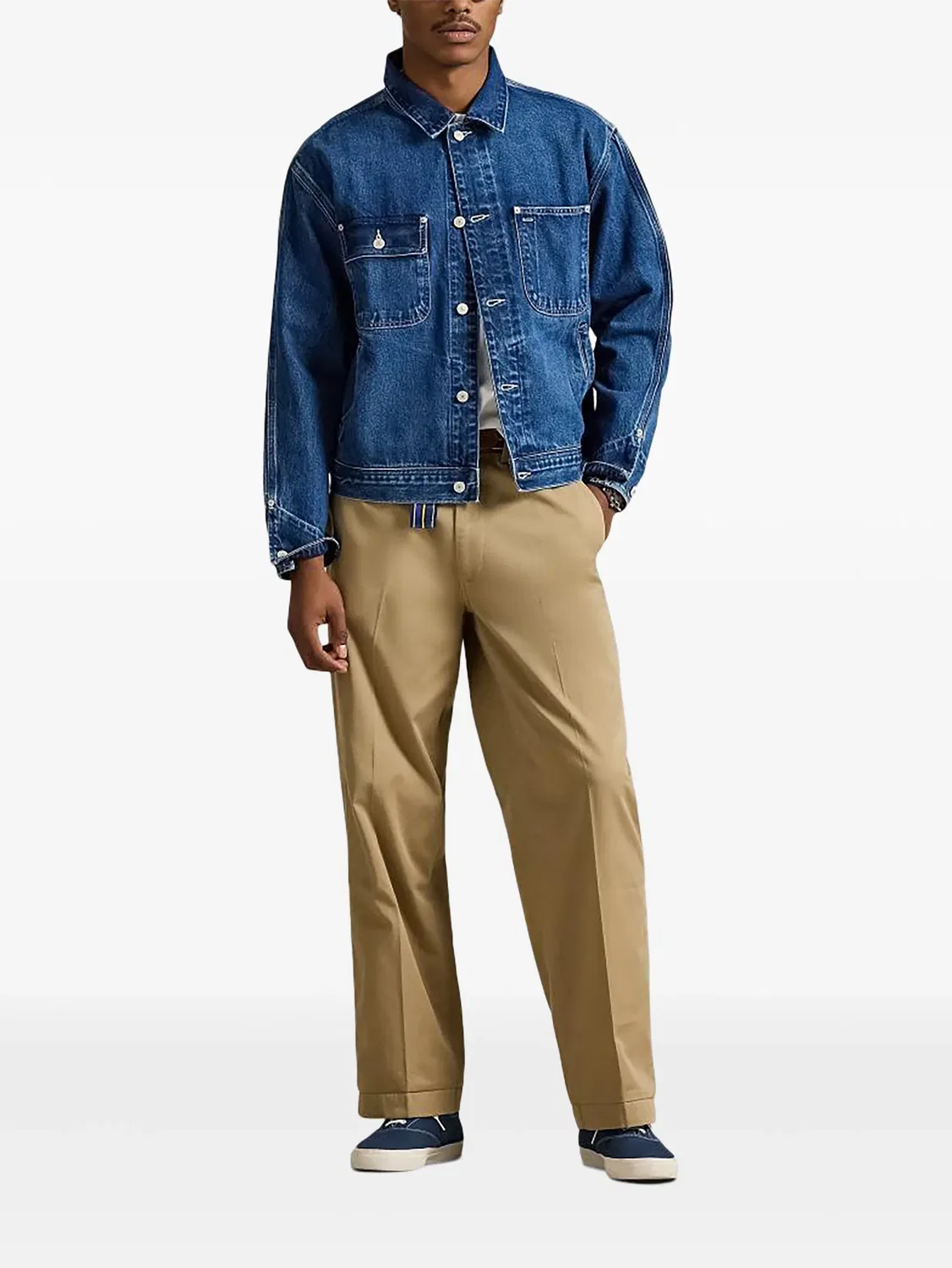 Джинсовая куртка с флаговым принтом Polo Ralph Lauren, синий — фото 4