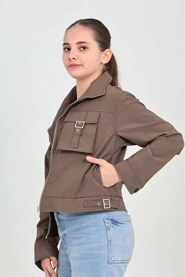 Детская куртка для девочек с принтом Asortik Kids, Brown
