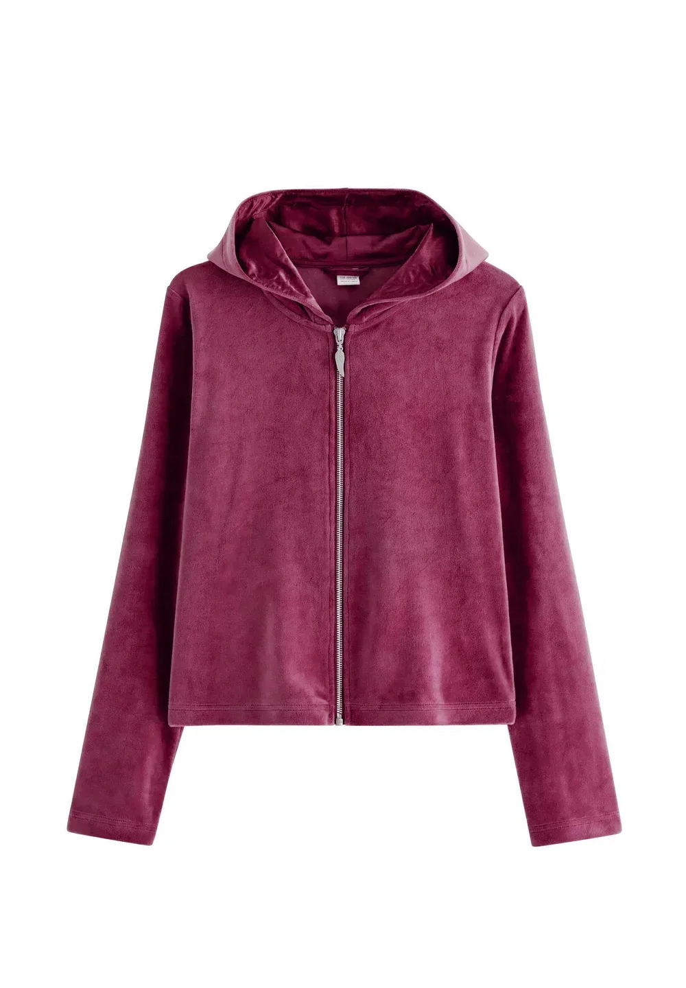 Велюровая толстовка на молнии Lindex, Dark Red — фото 4