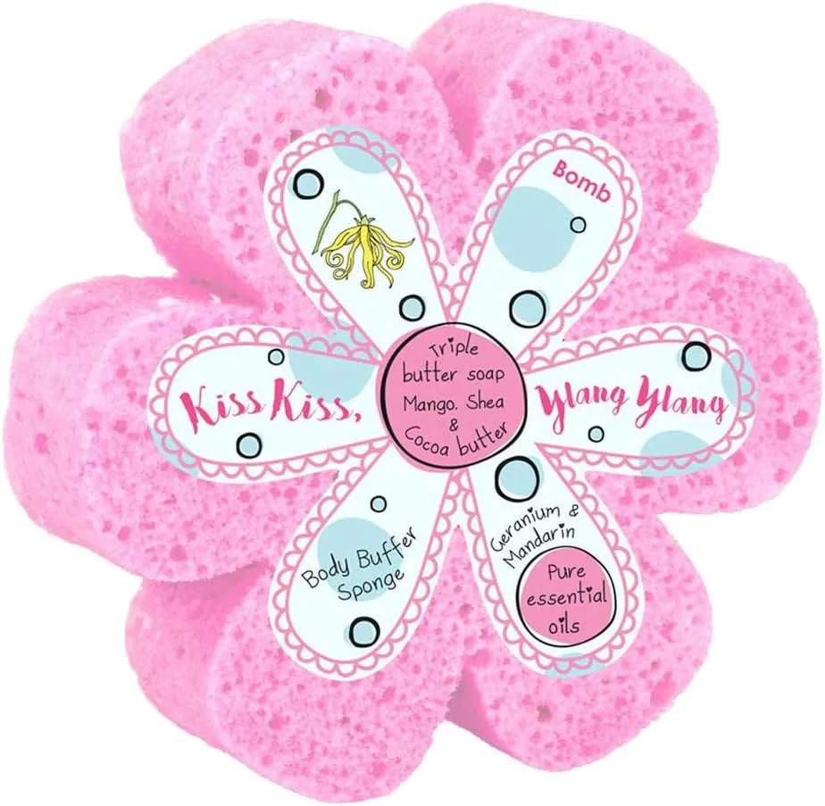 Спонж для душа с мылом Kiss Ylang Ylang, Bomb Cosmetics, 165г, Rose