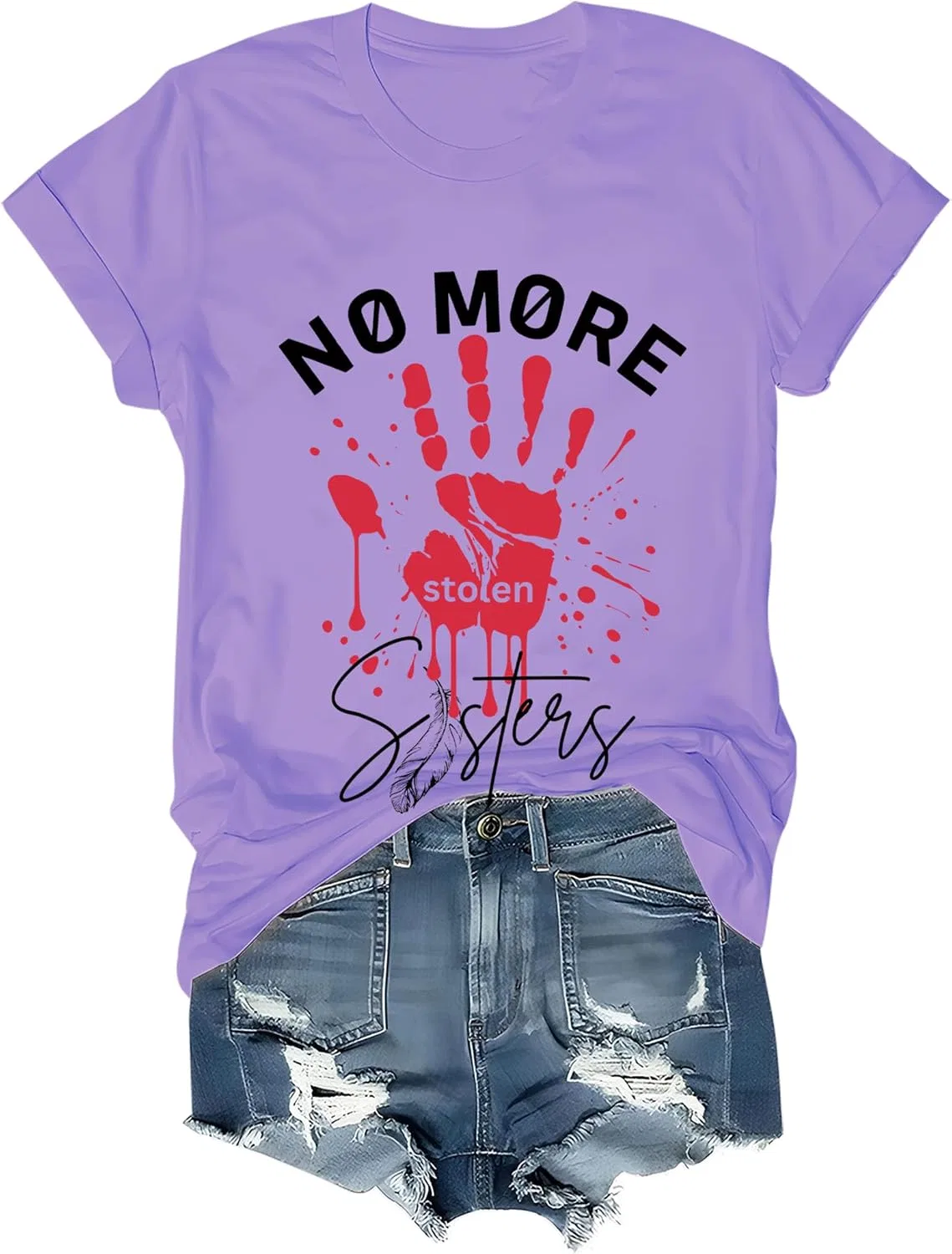 Футболка с принтом No More Stolen Sisters, Purple