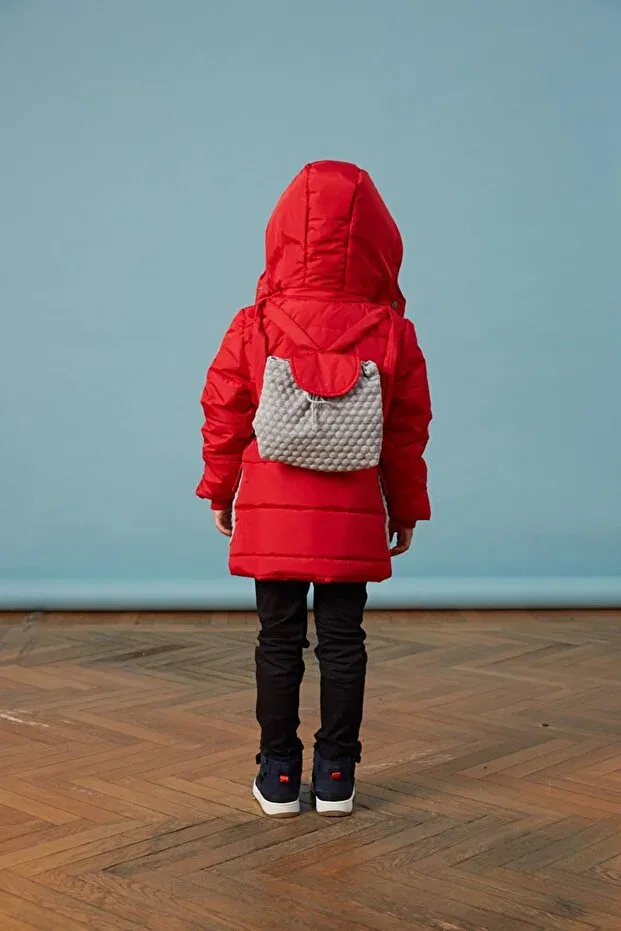 Детское пальто для девочек с капюшоном реглан Men Anorak, Red — фото 3