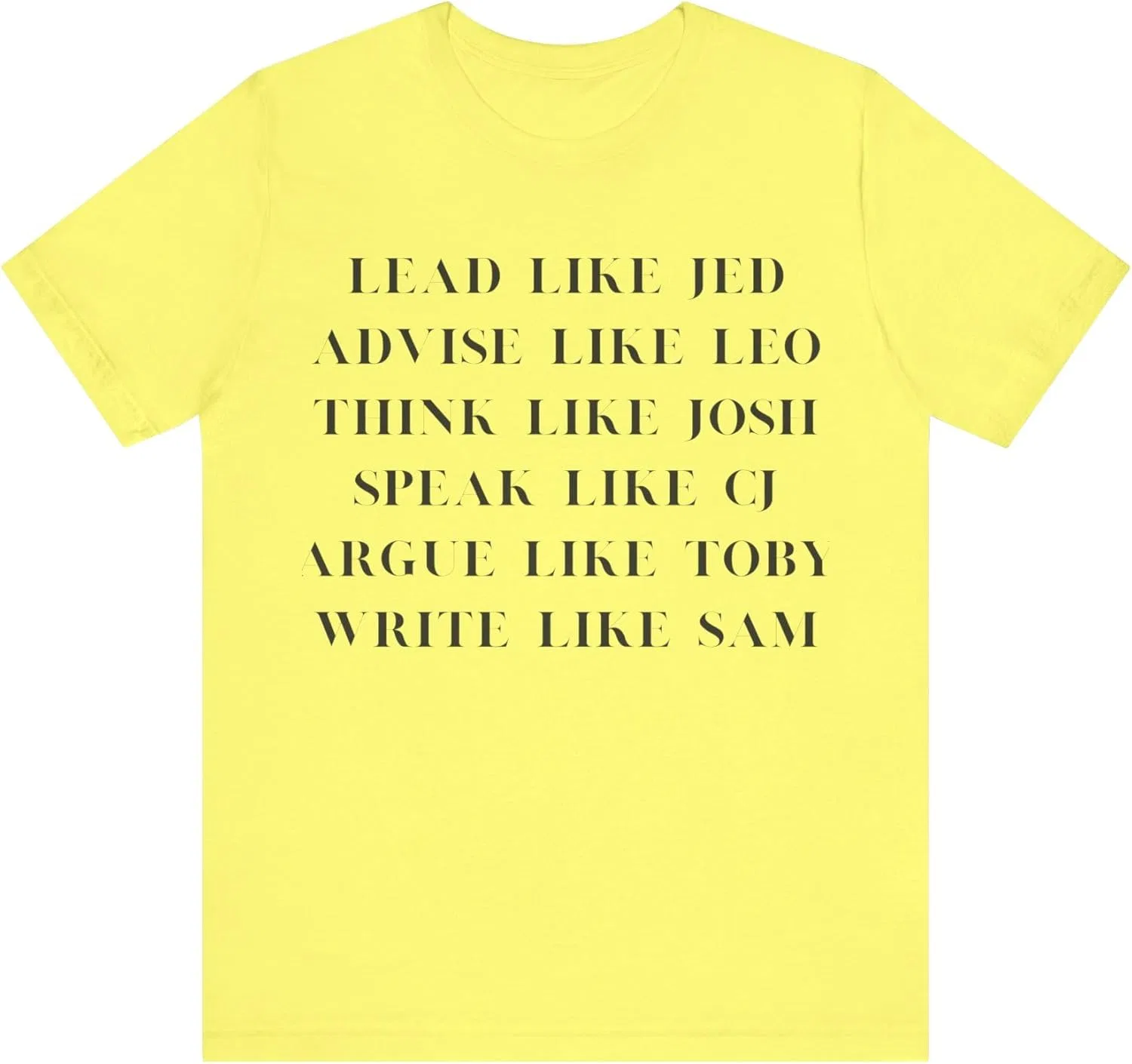 Футболка с принтом Lead Like Jed Bella Canvas 3001, Yellow