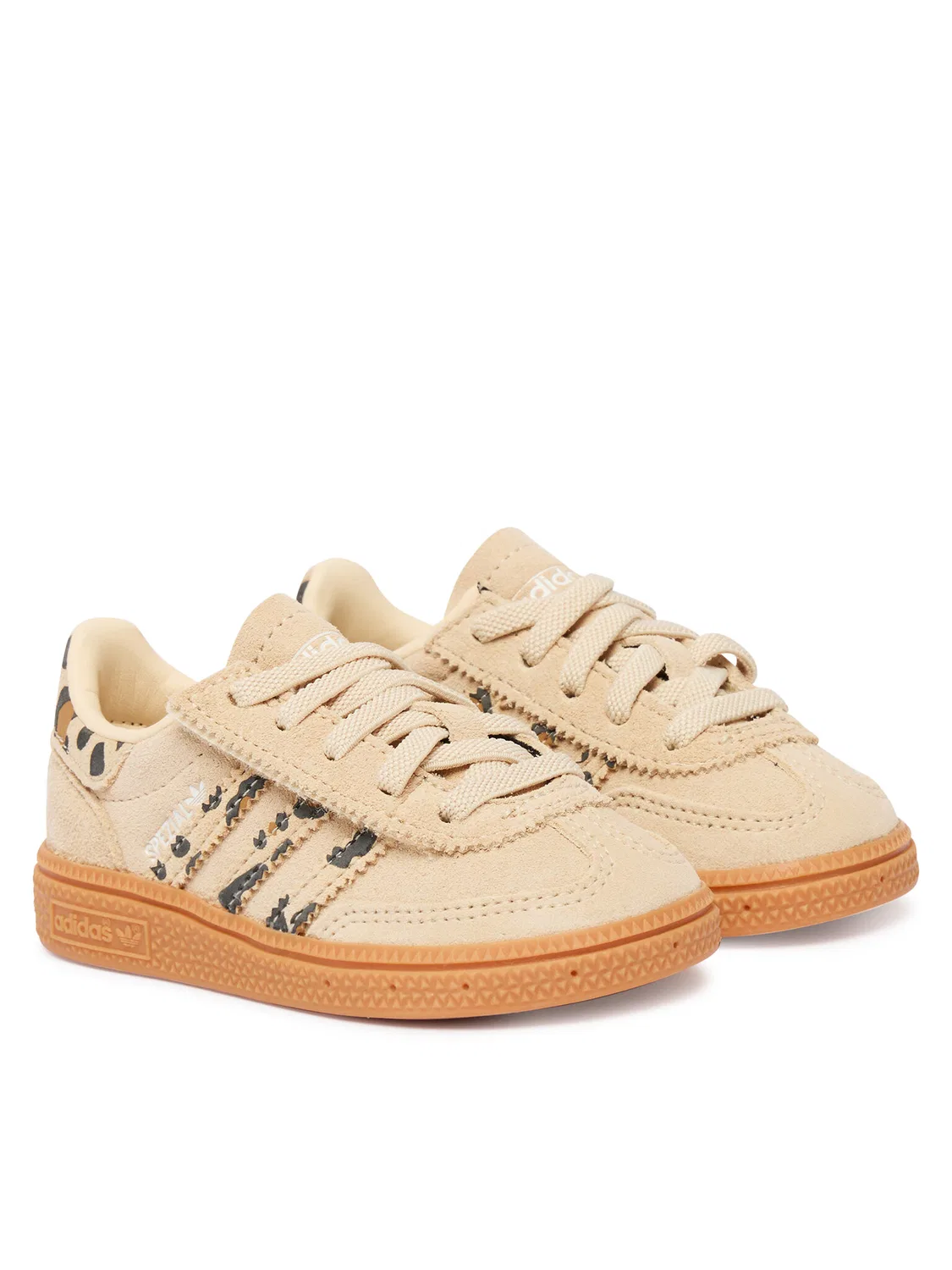 Кроссовки для девочки Handball Spezial Comfort Closure Elastic Lace Adidas, бежевый — фото 2