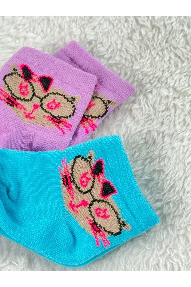 Детский комплект носков для девочек хлопковый 6-Piece baby girl cotton socks set Moush, Multicolor — фото 3