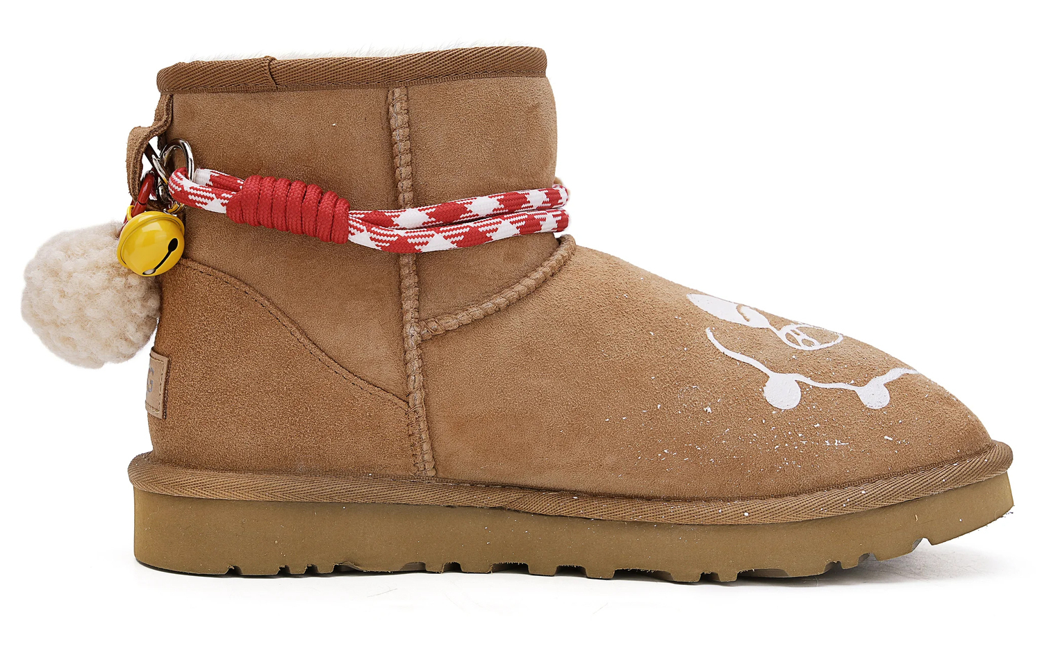 Угги UGG Classic Mini II с зимним декором, коричневый — фото 3