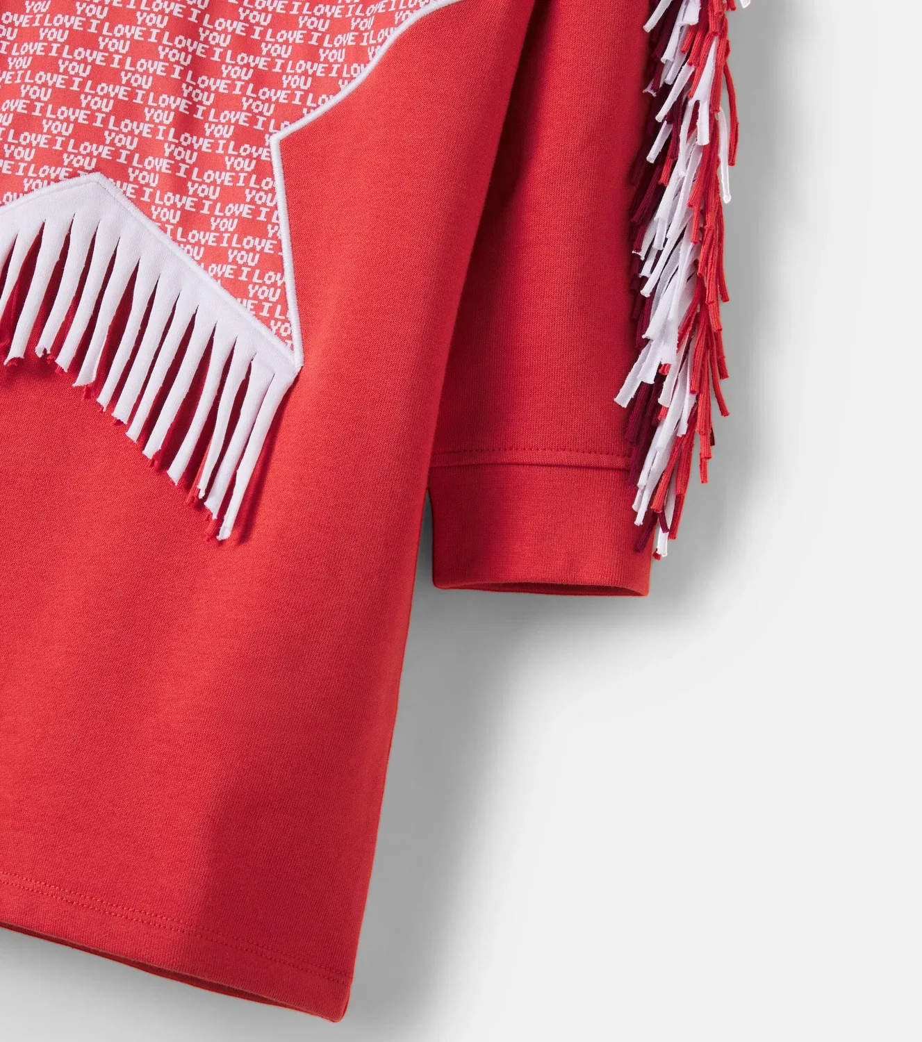 Нарядное платье с принтом и бахромой Stella Mccartney Kids, красный — фото 4