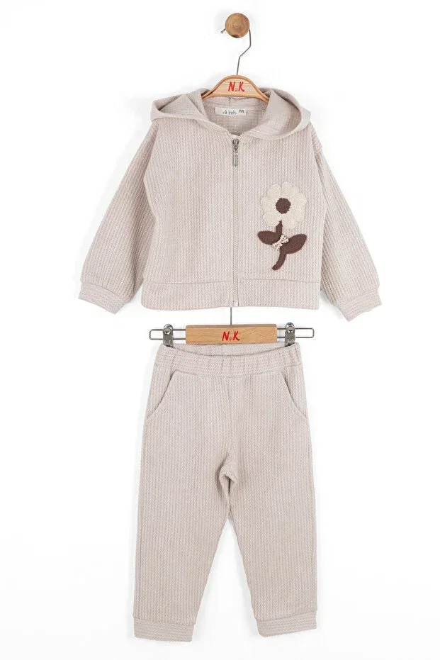 Детский спортивный костюм для девочек с капюшоном Nk Kids, Taupe