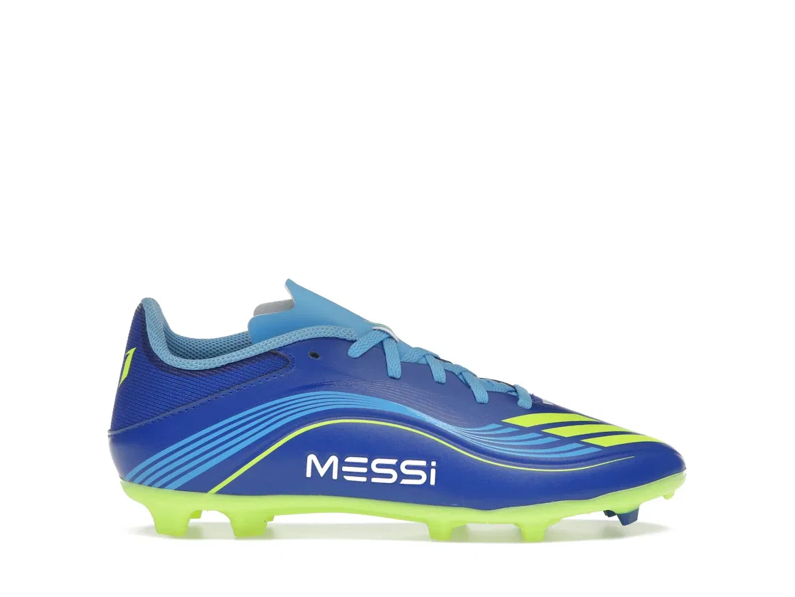Детские бутсы с шипами Adidas F50 League FG/MG Messi Vis10n Pack, Royal Blue/Solar Yellow/Semi Blue Burst