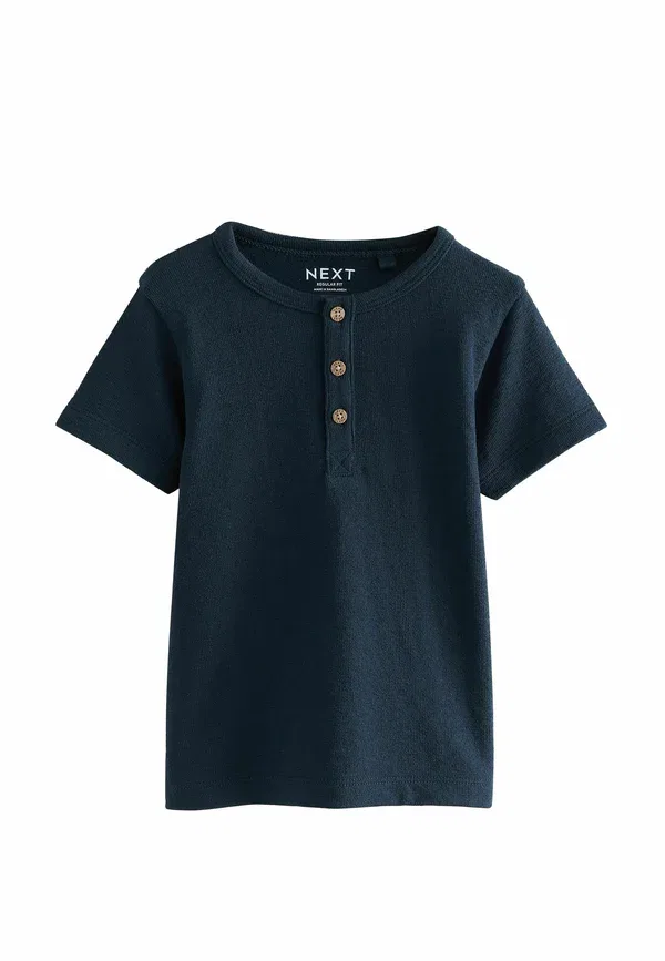 Футболка с длинным рукавом поло, хенли, Regular fit, 3 Pack, Next, Navy Blue, Stone, темно-синий — фото 2