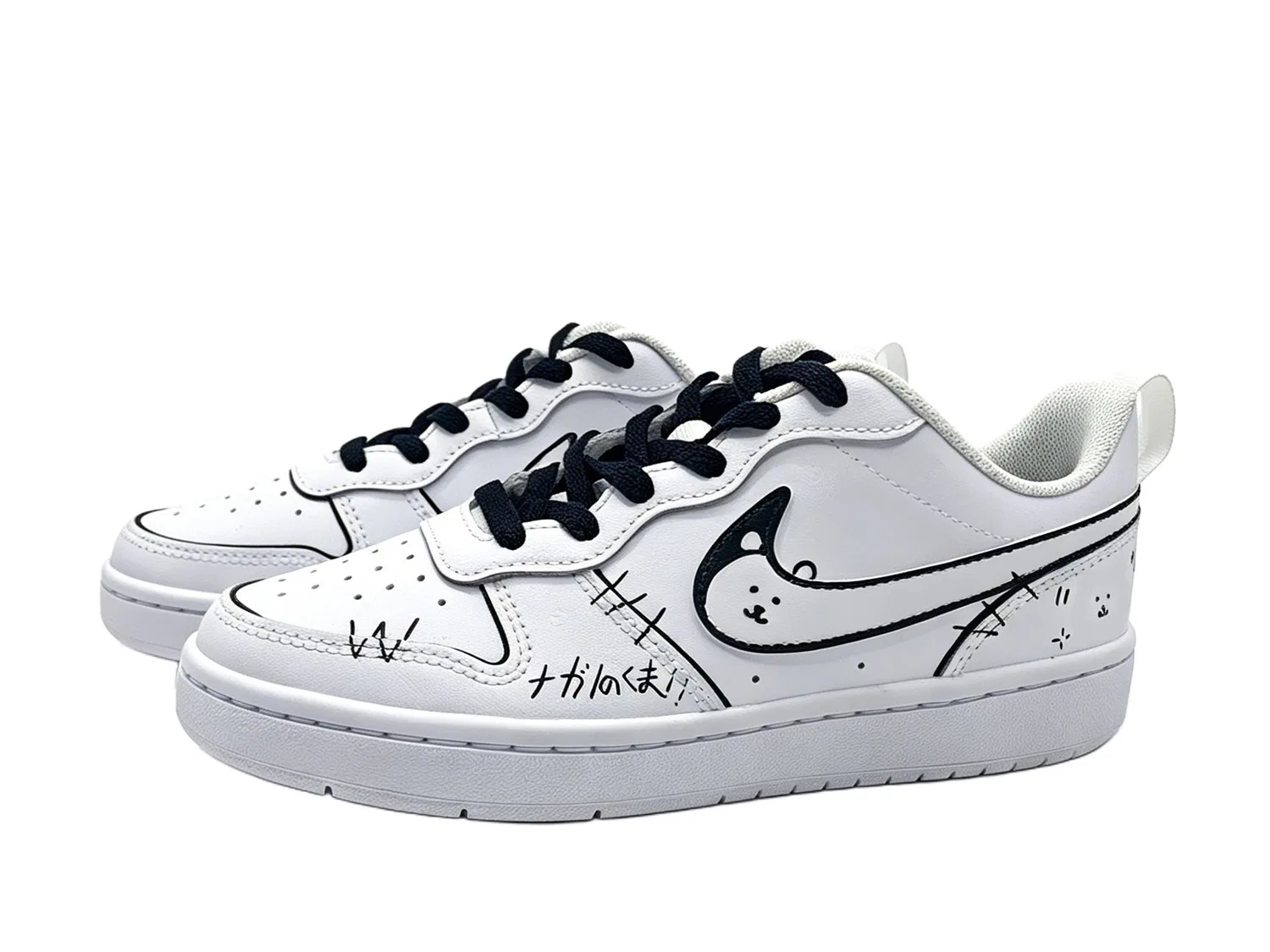 Детские кеды для скейтбординга с кастомизированным дизайном Nike Court Borough Low, White — фото 4