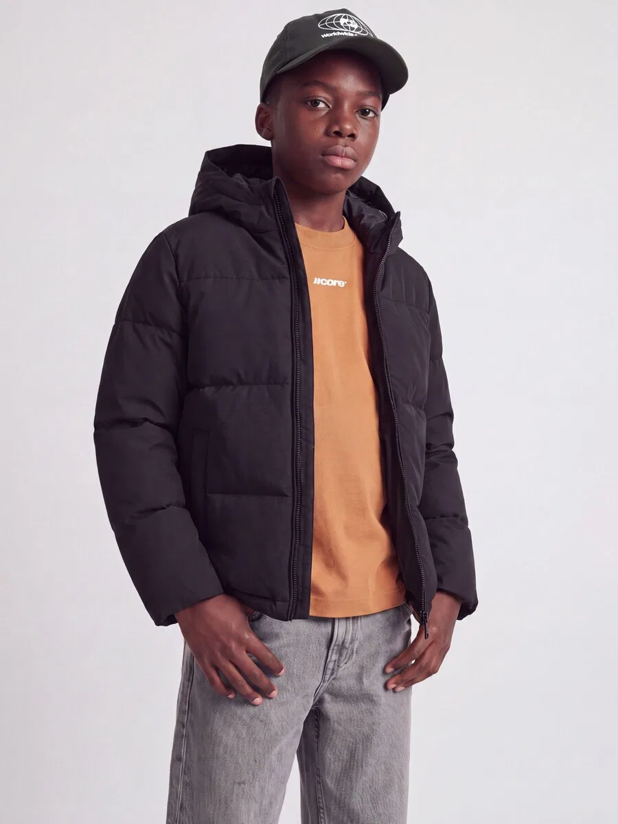 Детская куртка Jack & Jones Junior для межсезонья, черная — фото 2