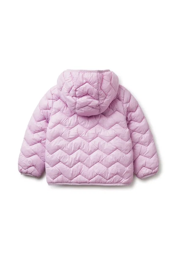 Пуховая куртка с капюшоном. зимняя куртка United Colors Of Benetton, Pink — фото 2