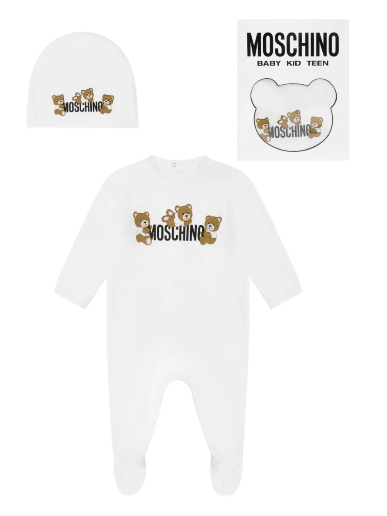 

Комплект для новорожденного из хлопка Moschino Kids, белый