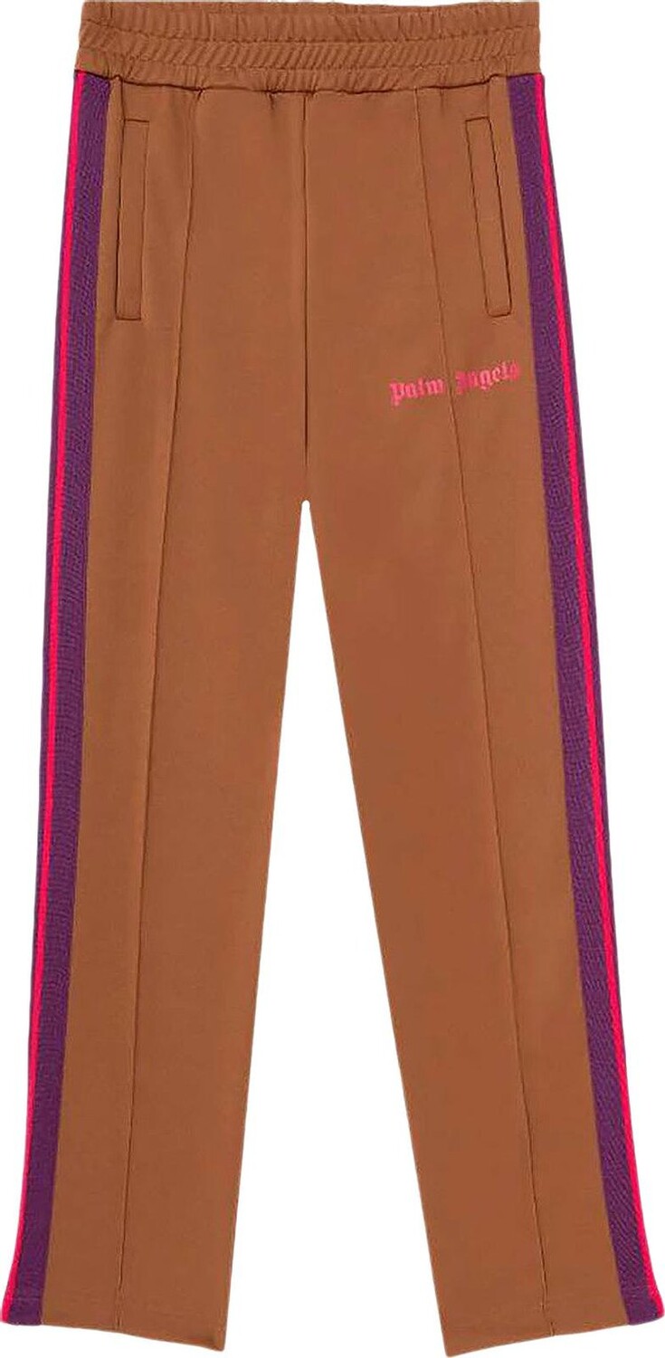 Брюки Palm Angels College Slim Track Trousers 'Brown Magenta', коричневый — фото 2