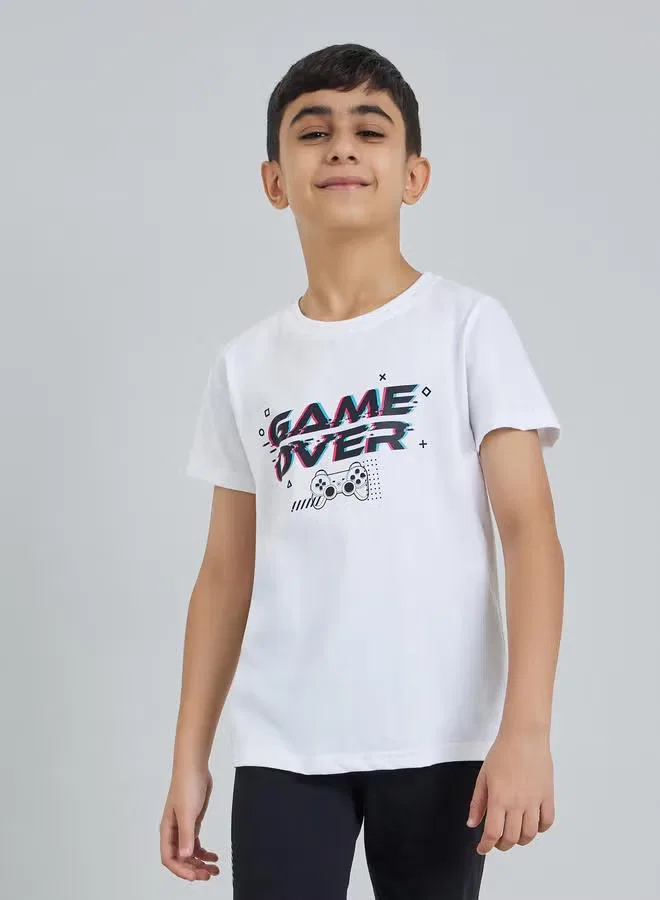Styli Комплект пижамный с принтом Game Over, белый