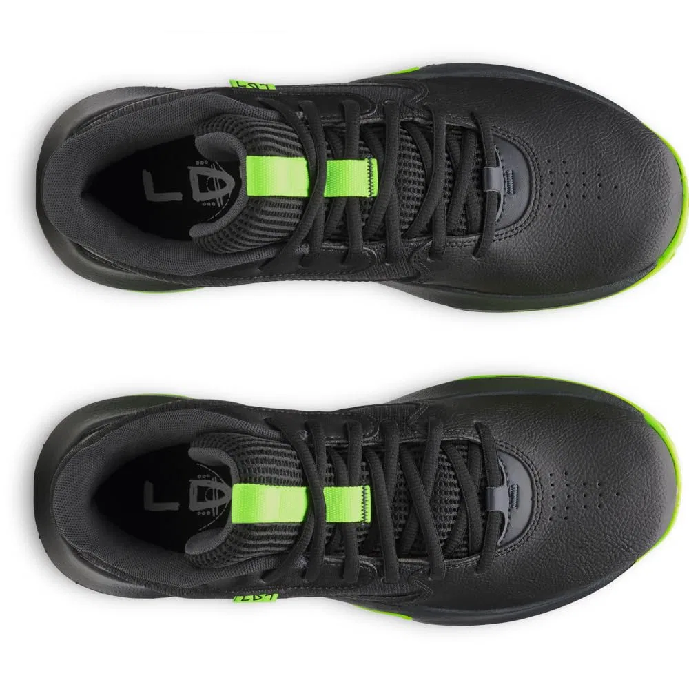 Детские кроссовки для девочек с принтом Lockdown 7 Under Armour, 006 Black Anthracite Black Metallic — фото 4