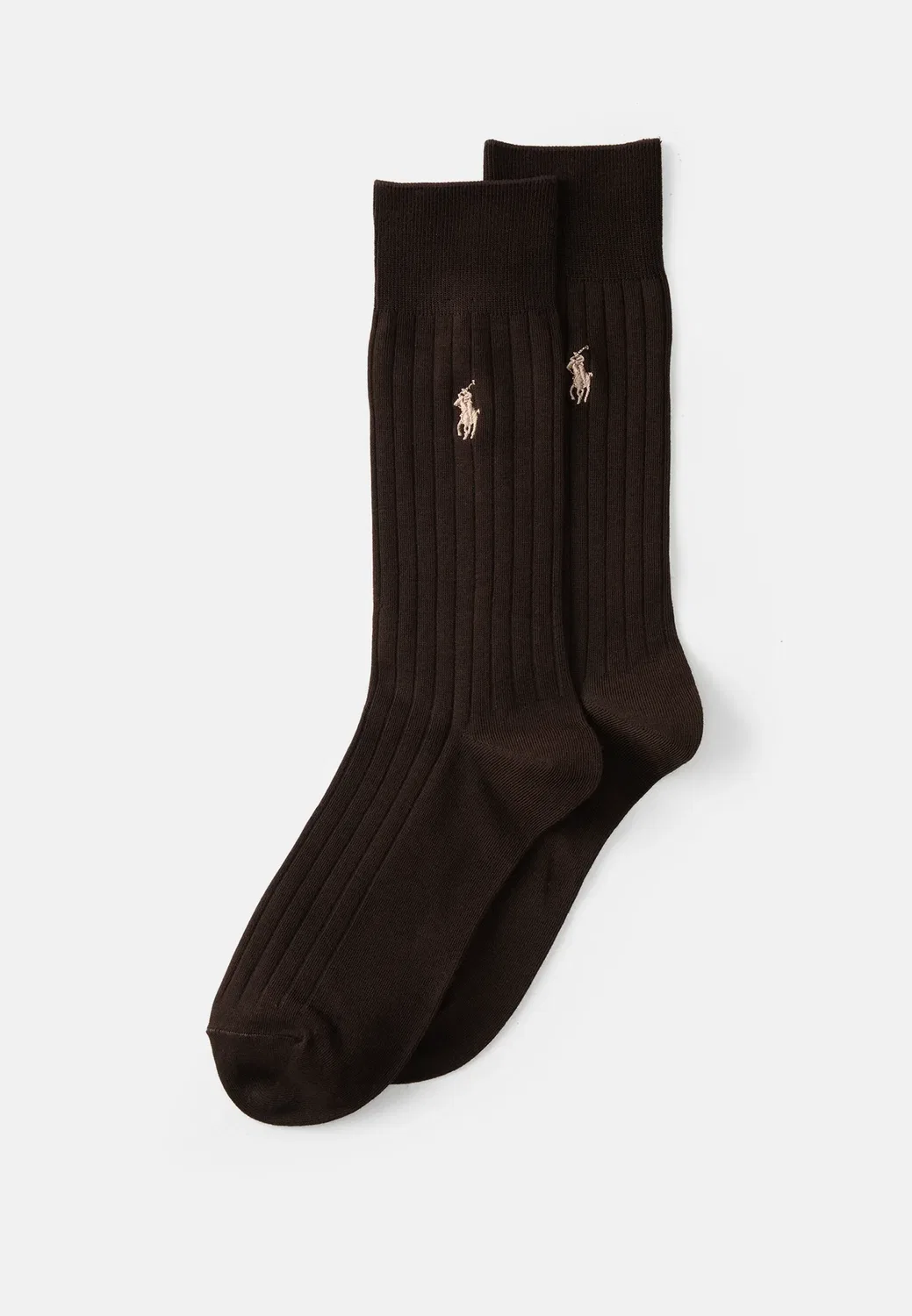 Ребристые носки из хлопковой смеси (2 шт.) - носки Polo Ralph Lauren, Dark Brown