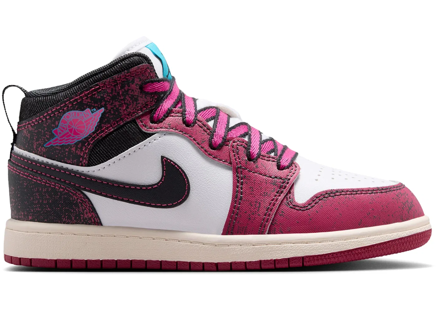 Детские кроссовки Lifestyle Jordan 1 Mid SE Sweet Beet Off Noir Jordan, Sweet Beet/Off Noir/White/Desert Pink