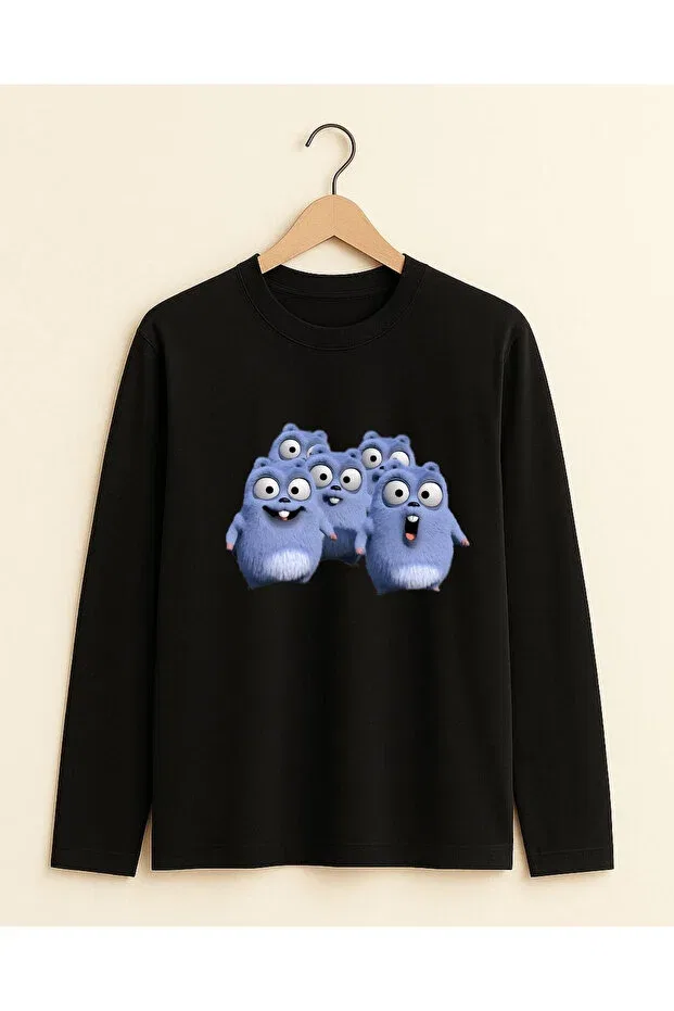 Детская футболка с длинным рукавом Grizzy and the lemmings Fasardi, Black