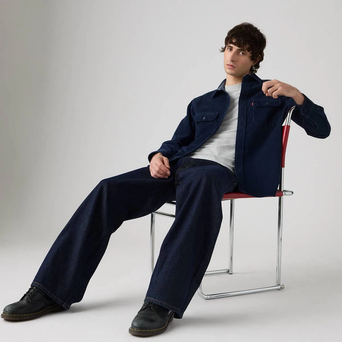 Классическая вельветовая куртка в рабочем стиле свободного кроя Levi's, Navy Blazer - Blue — фото 2