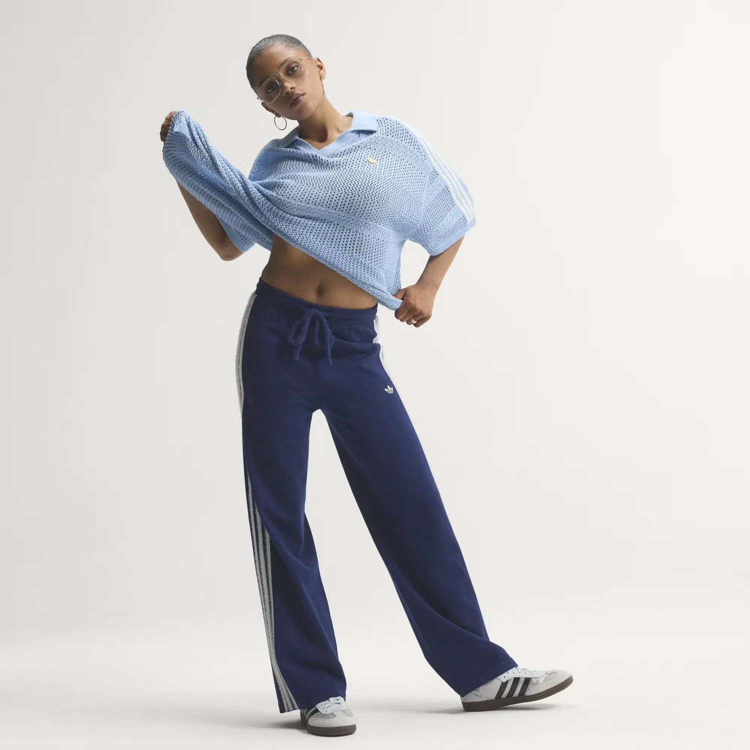 Женские спортивные брюки прямого кроя Knit Firebird Track Pant Adidas Originals, темно-синий/белый