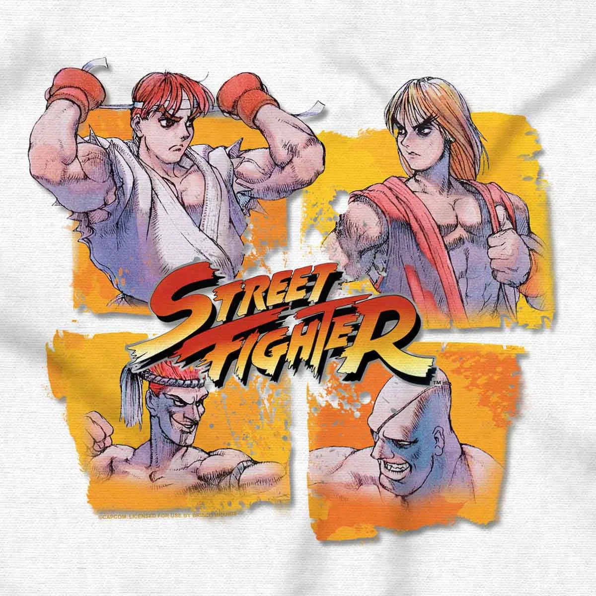 Детское боди-комбинезон с коротким рукавом Street Fighter Ryu Ken Sagat Adon Brisco Brands, White — фото 2
