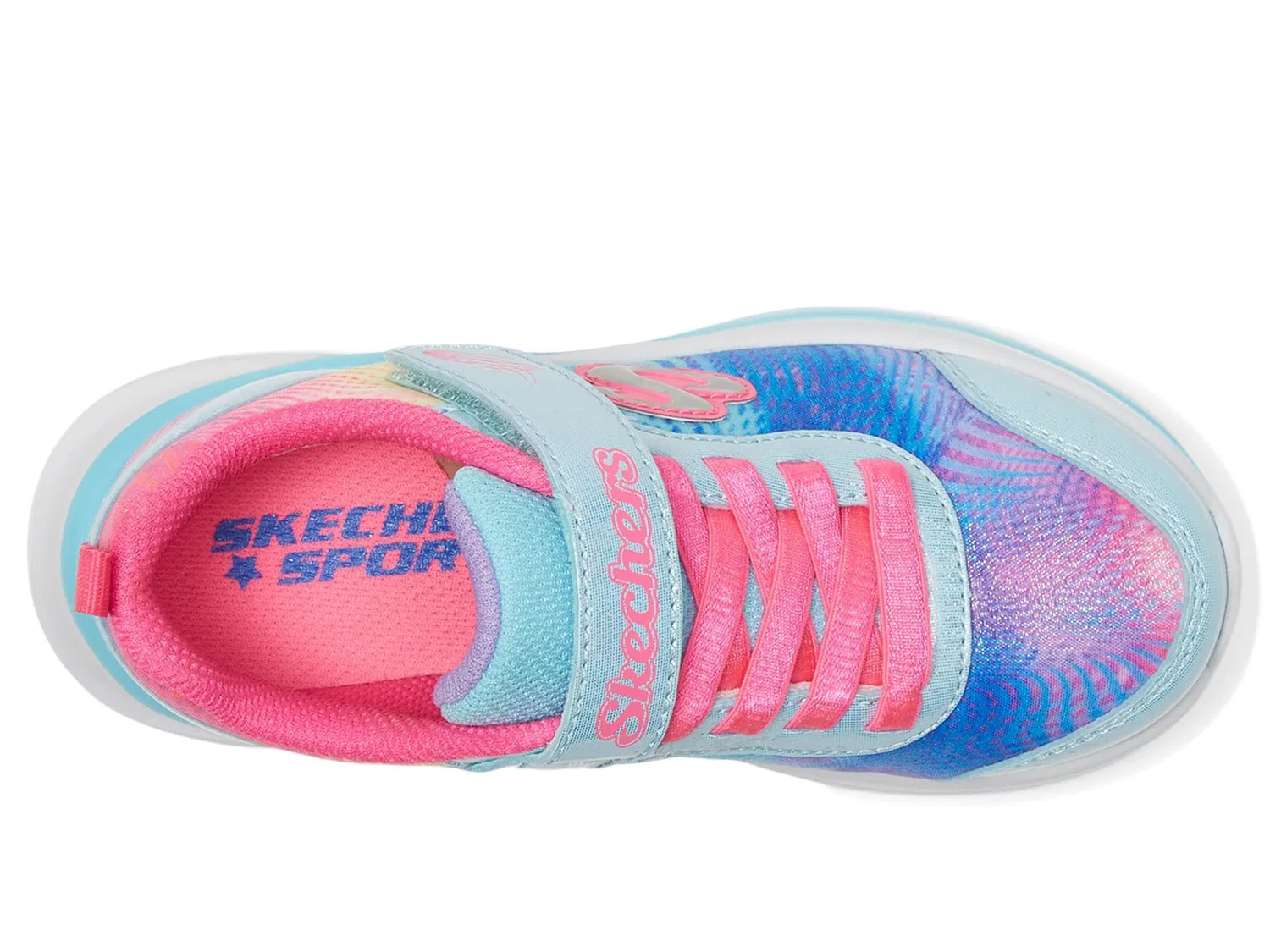Детские кроссовки для девочек с принтом Aloha Dream Skechers, Turquoise Multicoloured — фото 3