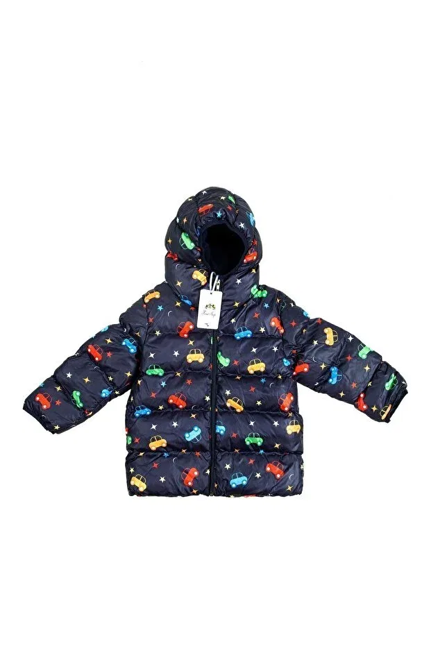 Детское пальто для девочек с принтом Sports Girl Coat Parka Outriverkids, Navy Blue