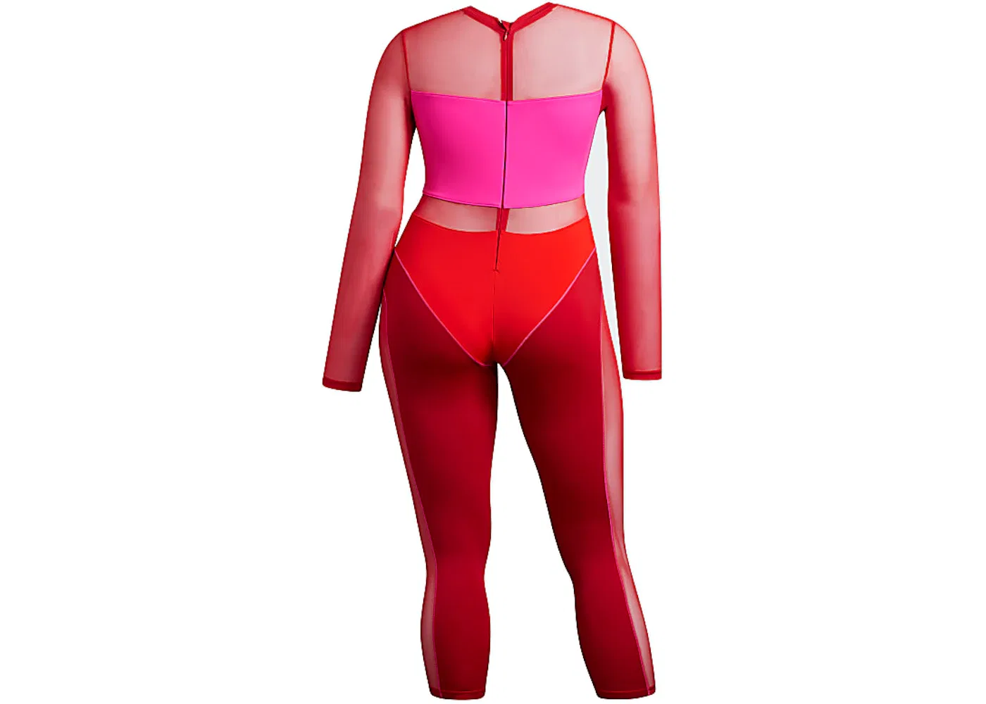 Женский комбинезон-катсьют с контрастными вставками Ivy Park Blocked Catsuit Adidas, цвет Power Red/Shock Pink/Red — фото 2