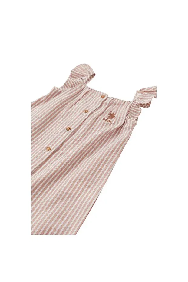 Детский комбинезон для девочек хлопковый комплект U.S. Polo Assn., Taupe — фото 2