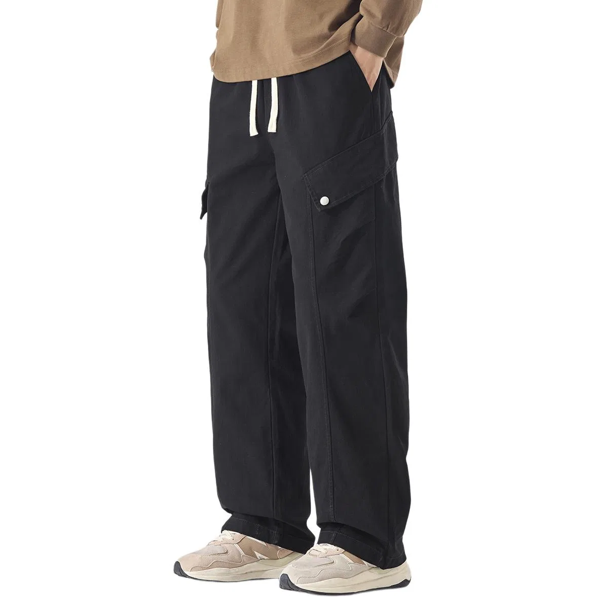 Детские свободные брюки из хлопка Tonlion, Black