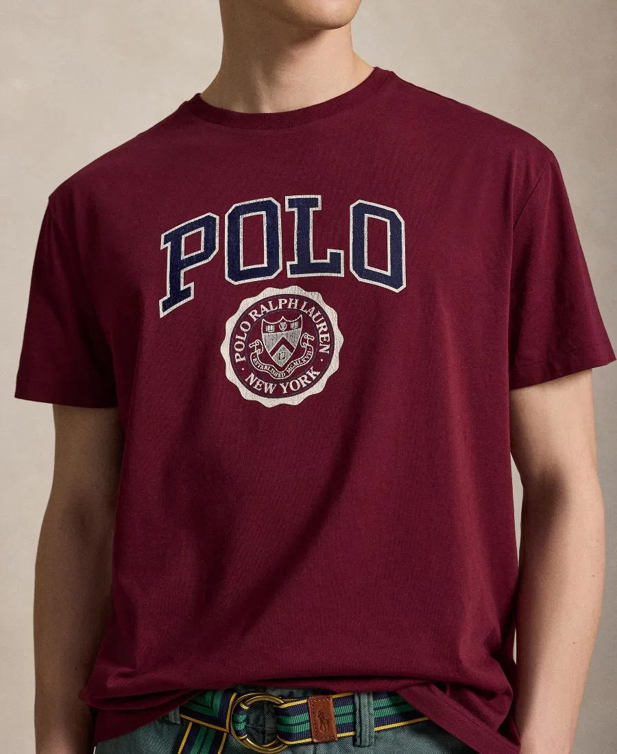 Футболка классического кроя с логотипом Polo Ralph Lauren, Classic Wine — фото 4